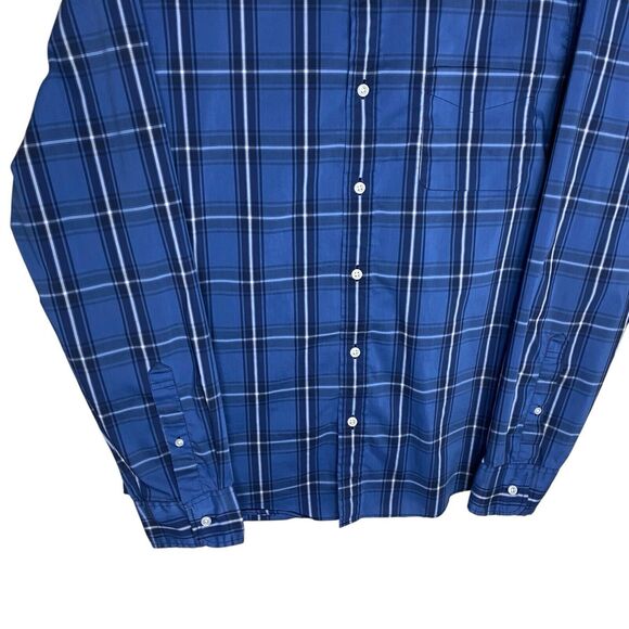 J Crew Offshore Performance Shirt Mens L Blue Plaid Button Down Preppy Casual - Picture 6 of 11